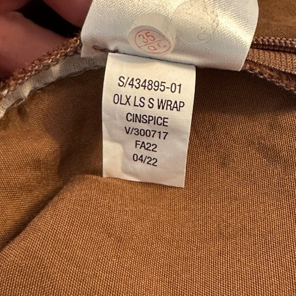 Banana Republic Women's Long Sleeve Cinnamon Spice Cropped Wrap Top Side Zip Sm - Picture 7 of 14